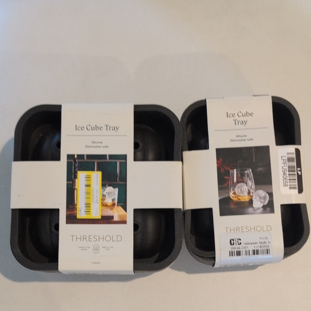 Threshold Black Ice Cube Mold Sets. Pumpkin And Skulls